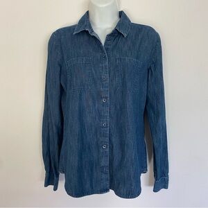 Loft Dark Chambray Button Down Shirt